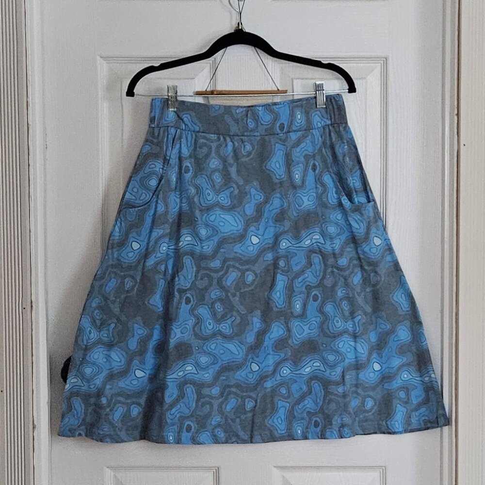 Svaha Topographic Map A-Line Skirt Size M